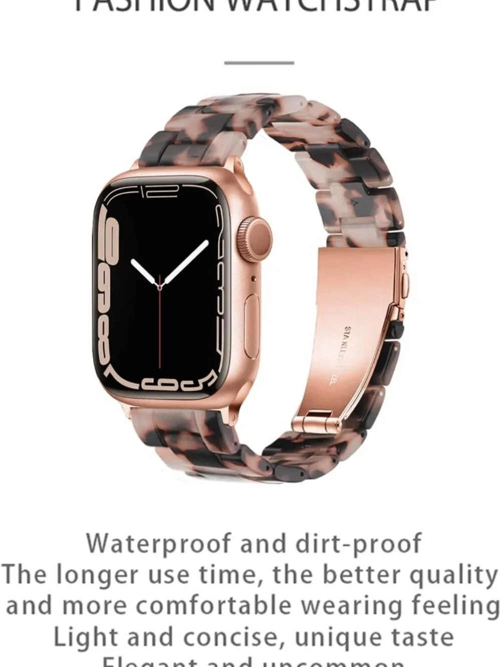 Stylish Lightweight Resin Apple Watch Bands for Men & Women, 38mm-49mm